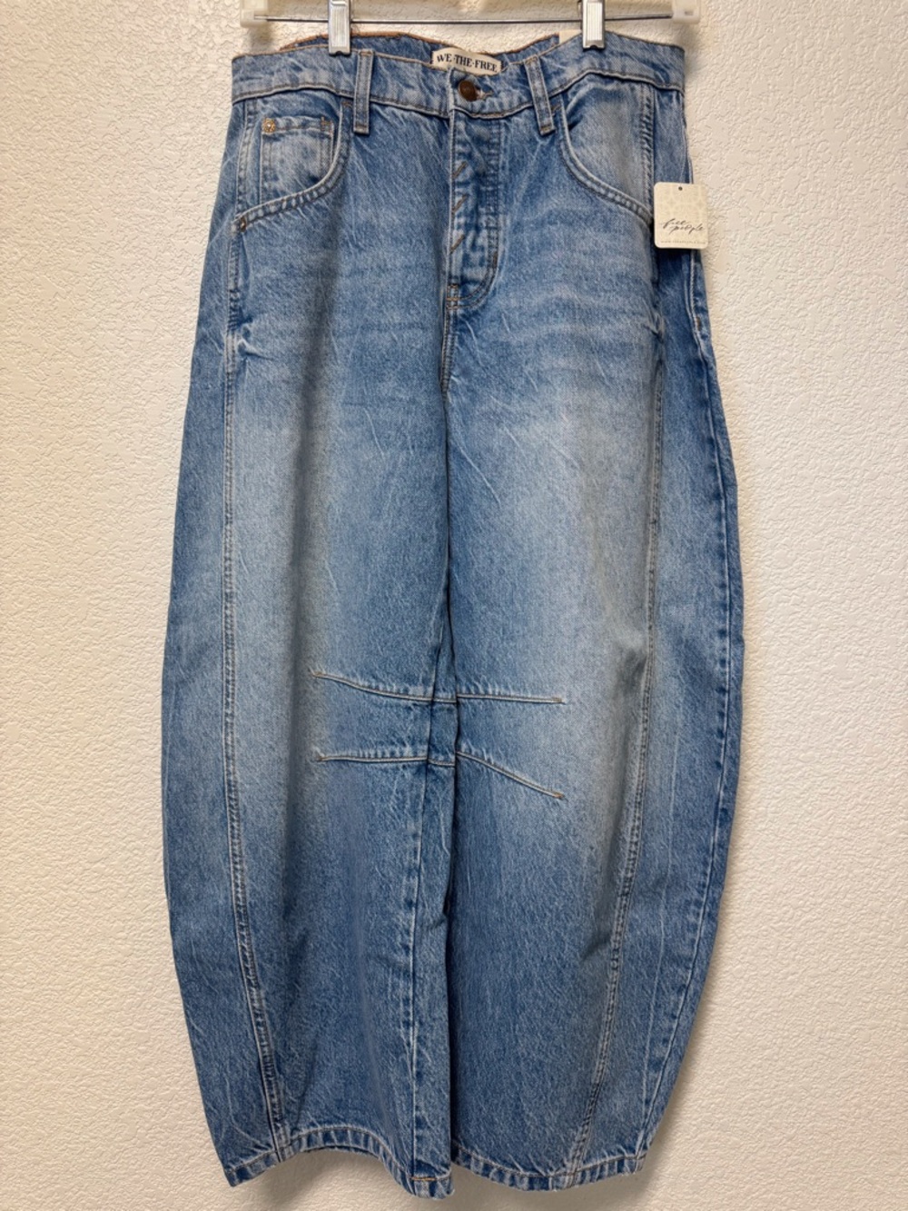 We The Free Good Luck Mid Rise Barrel Denim Jeans